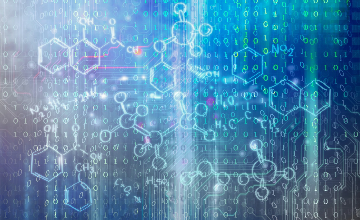 science image with dna and chemistry symbols