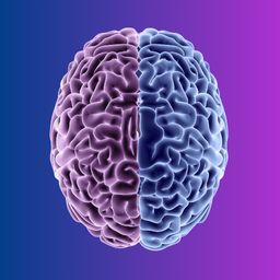 purple and blue brain